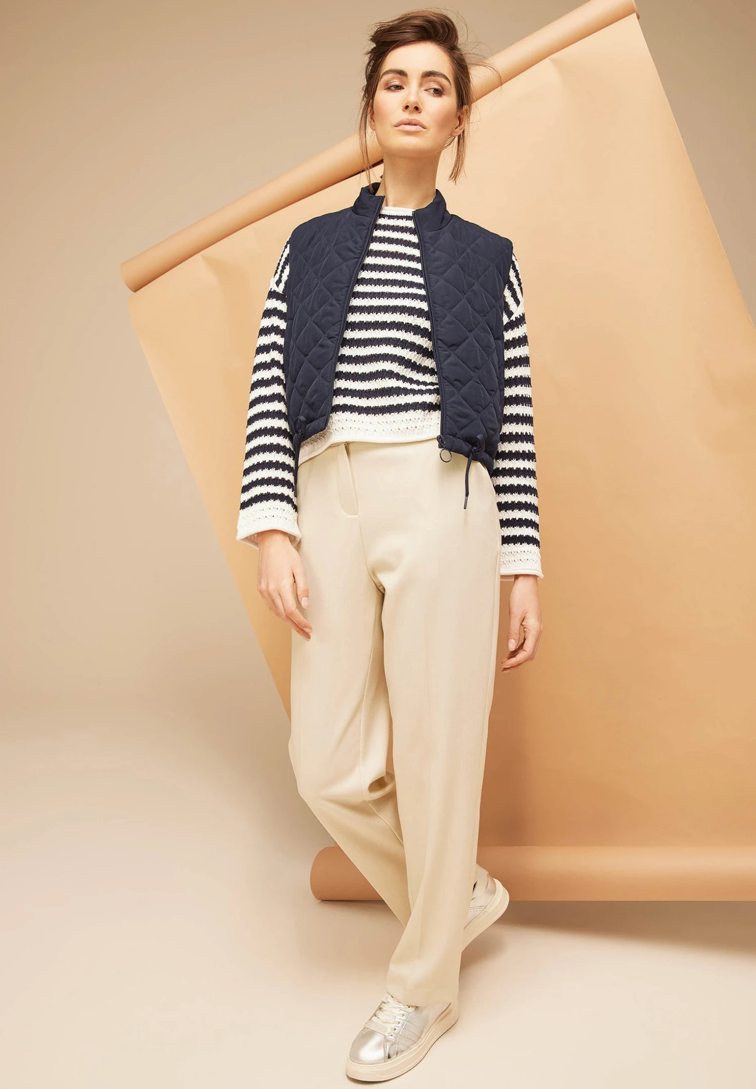 Zero Mit Ajour Details - Pantalones - Light Beige Melange - Imagen 6