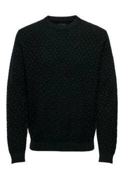 Only & Sons Kalle Reg 12 Struc Crew Noos - Jersey De Punto - Black