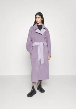 Calvin Klein Df Wool Reversible Wrap Coat - Abrigo Clásico - Lilac Dusk / Purple Calla