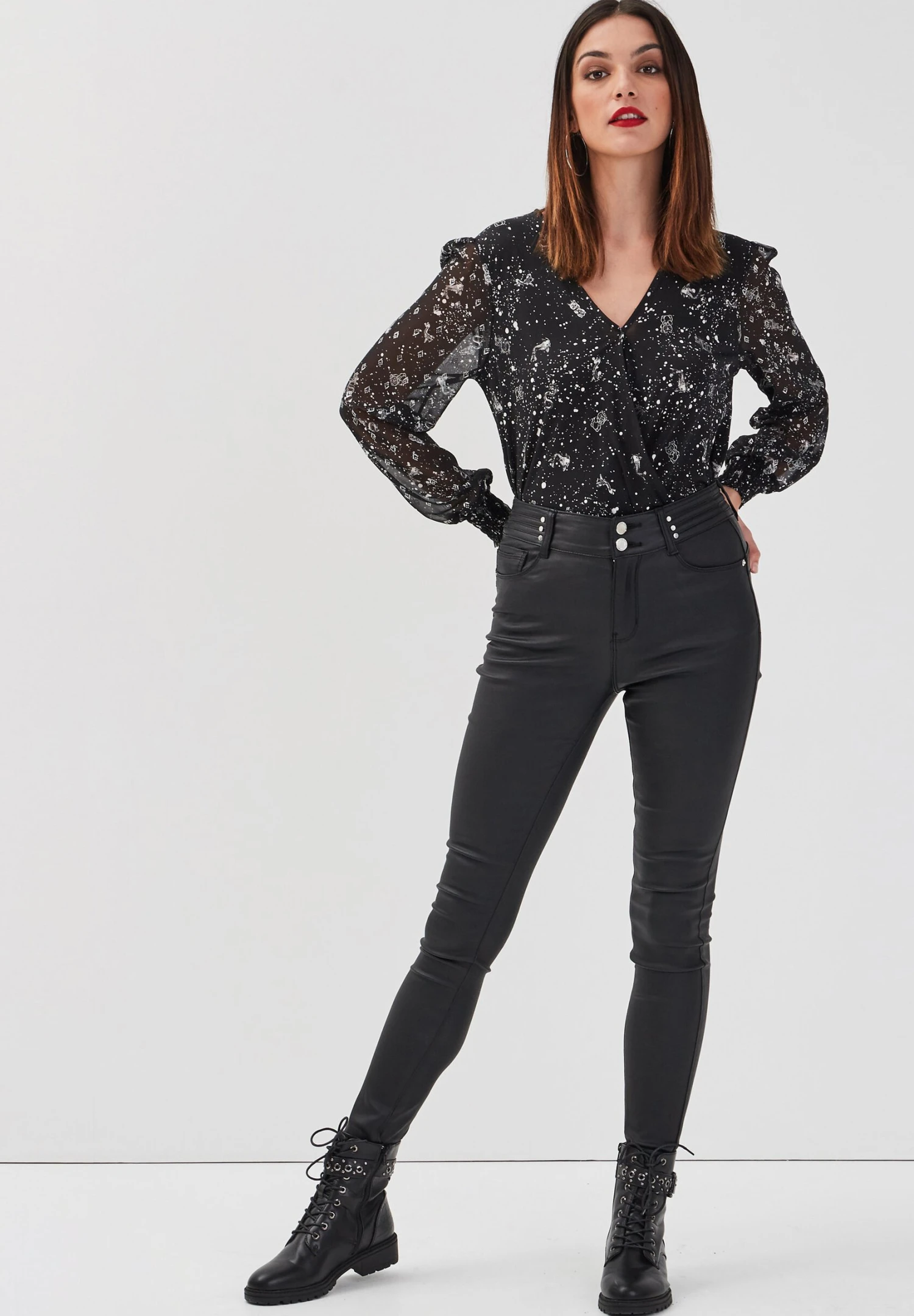 Mit Nieten - Pantalones - Denim Noir Enduit - Imagen 2