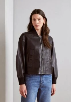 Marc O'Polo Jacket Collar And Cuffs Pockets - Chaqueta De Cuero - Black