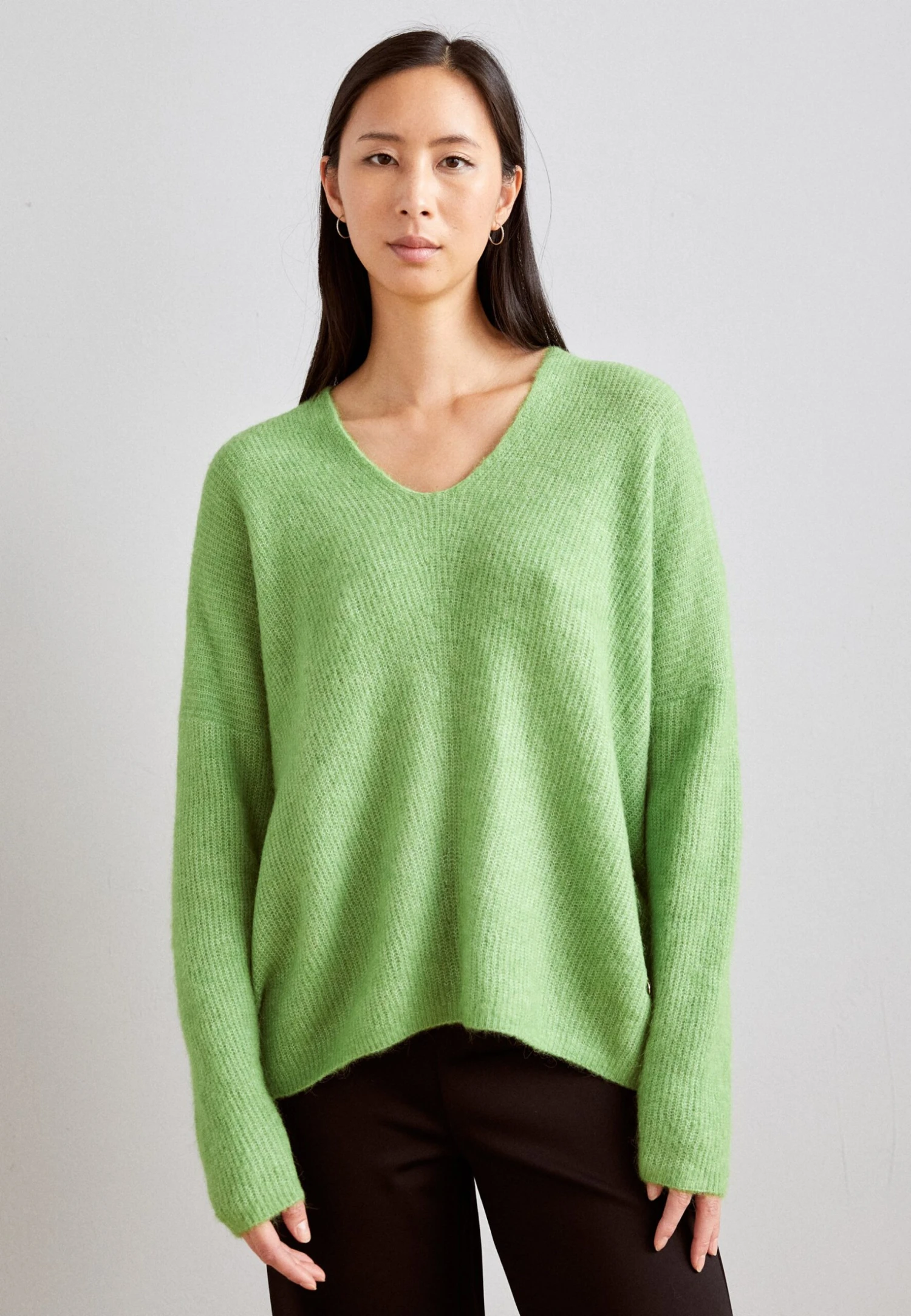 Mos Mosh Thora V-Neck- Jersey De Punto - Forest Green