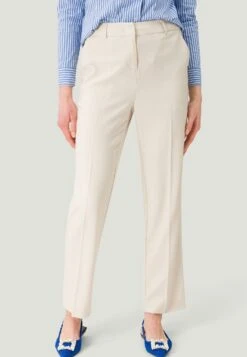 Zero Mit Ajour Details - Pantalones - Light Beige Melange