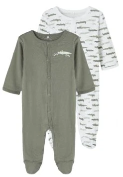 NAME IT Nbmnightsuit Crocodile 2 Pack - Pijama De Bebé - Agave Green