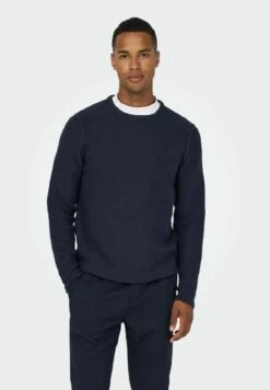 Only & Sons Einfarbiger - Jersey De Punto - Dark Navy