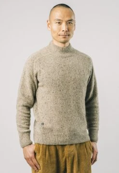 Brava Fabrics Perkins Neck Ecru - Jersey De Punto - Brown