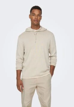 Only & Sons Onsgarson Hood - Jersey Con Capucha - Silver Lining
