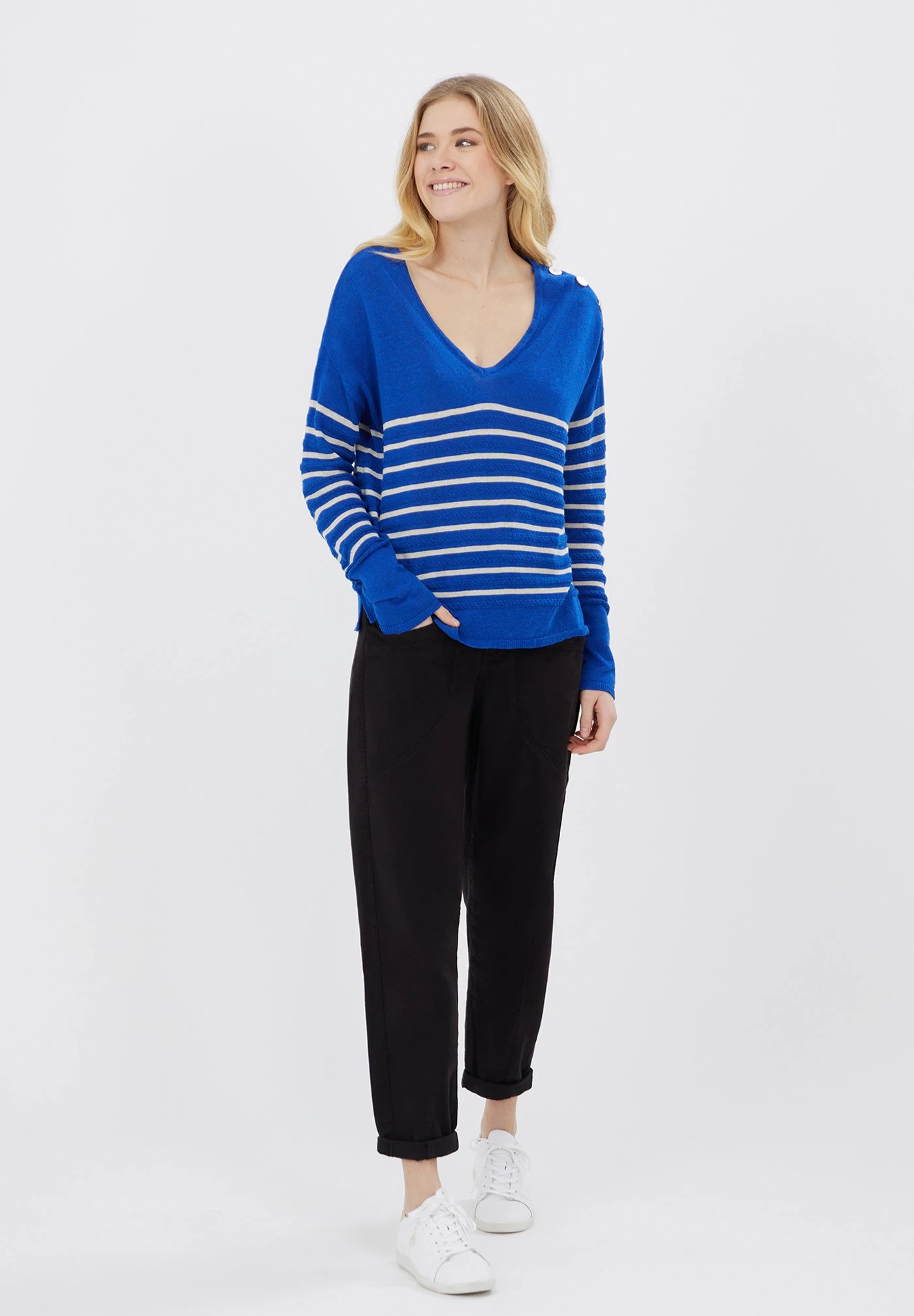 ONE STEP Tissia - Jersey De Punto - Blue White - Imagen 2