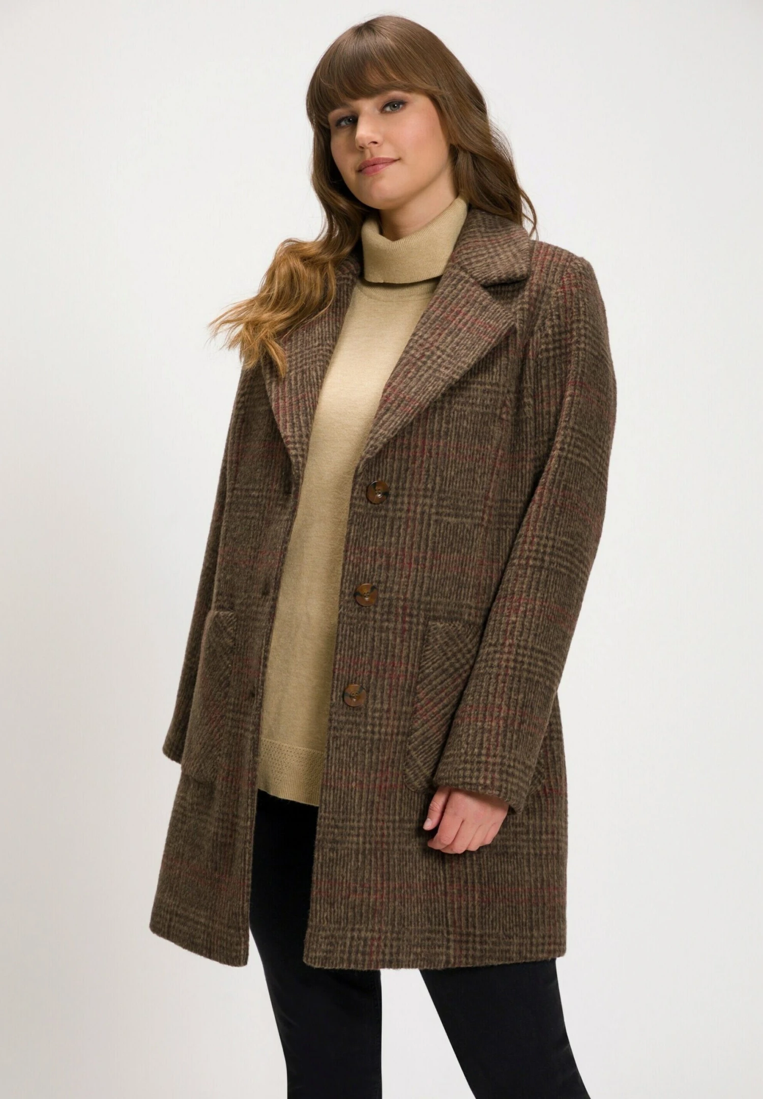 Ulla Popken Abrigo Clásico - Mahonibruin