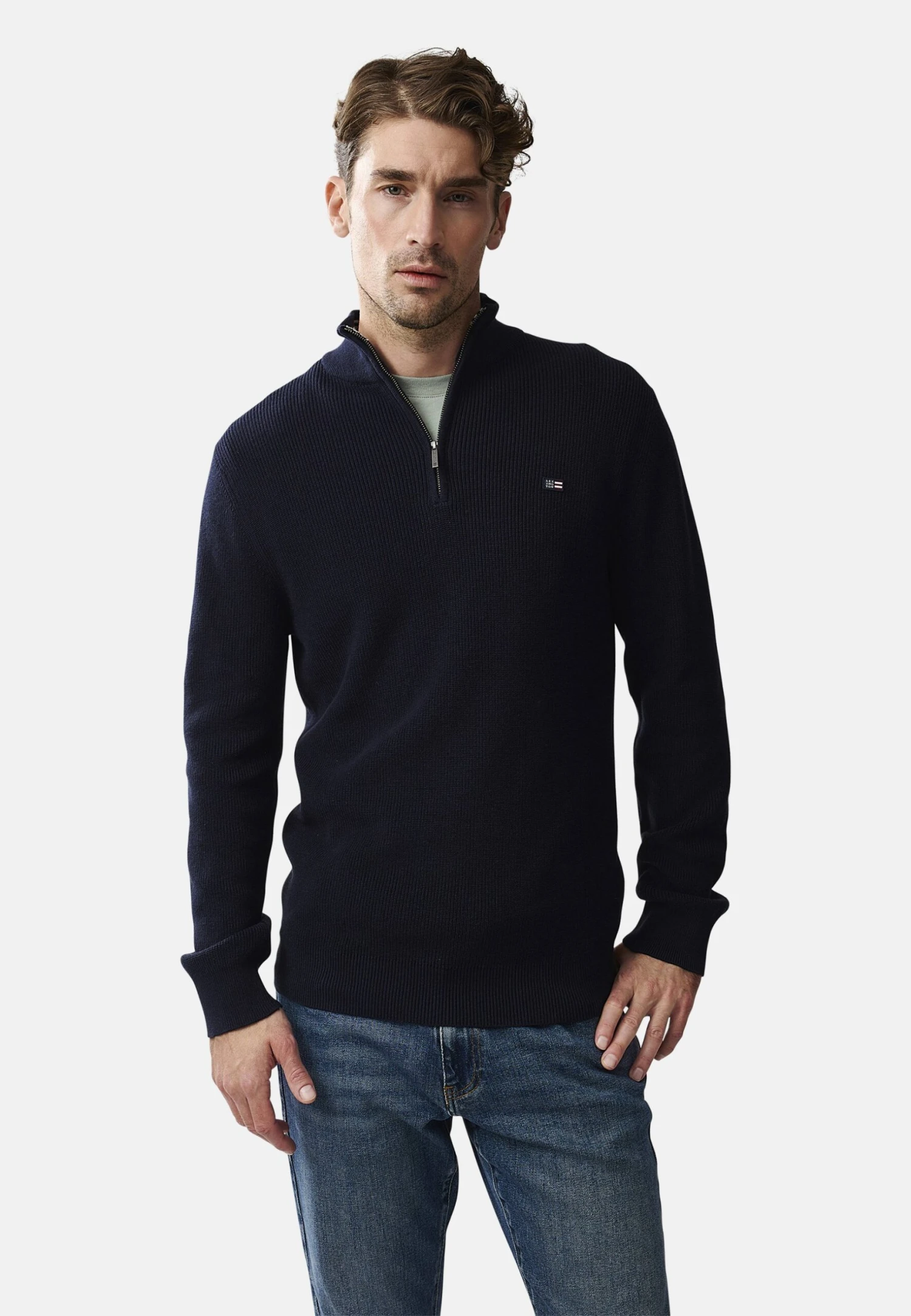 Lexington Clay Half Zip - Jersey De Punto - Dark Blue