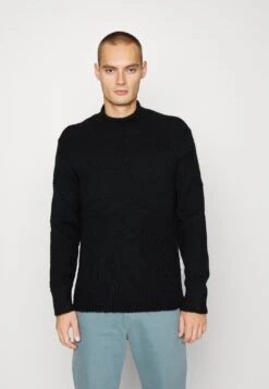 Marc O'Polo Stand Up Collar With Rolled Edge - Jersey De Punto - Black