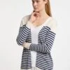 Dreimaster Chaqueta De Punto - Wollweiss Marine