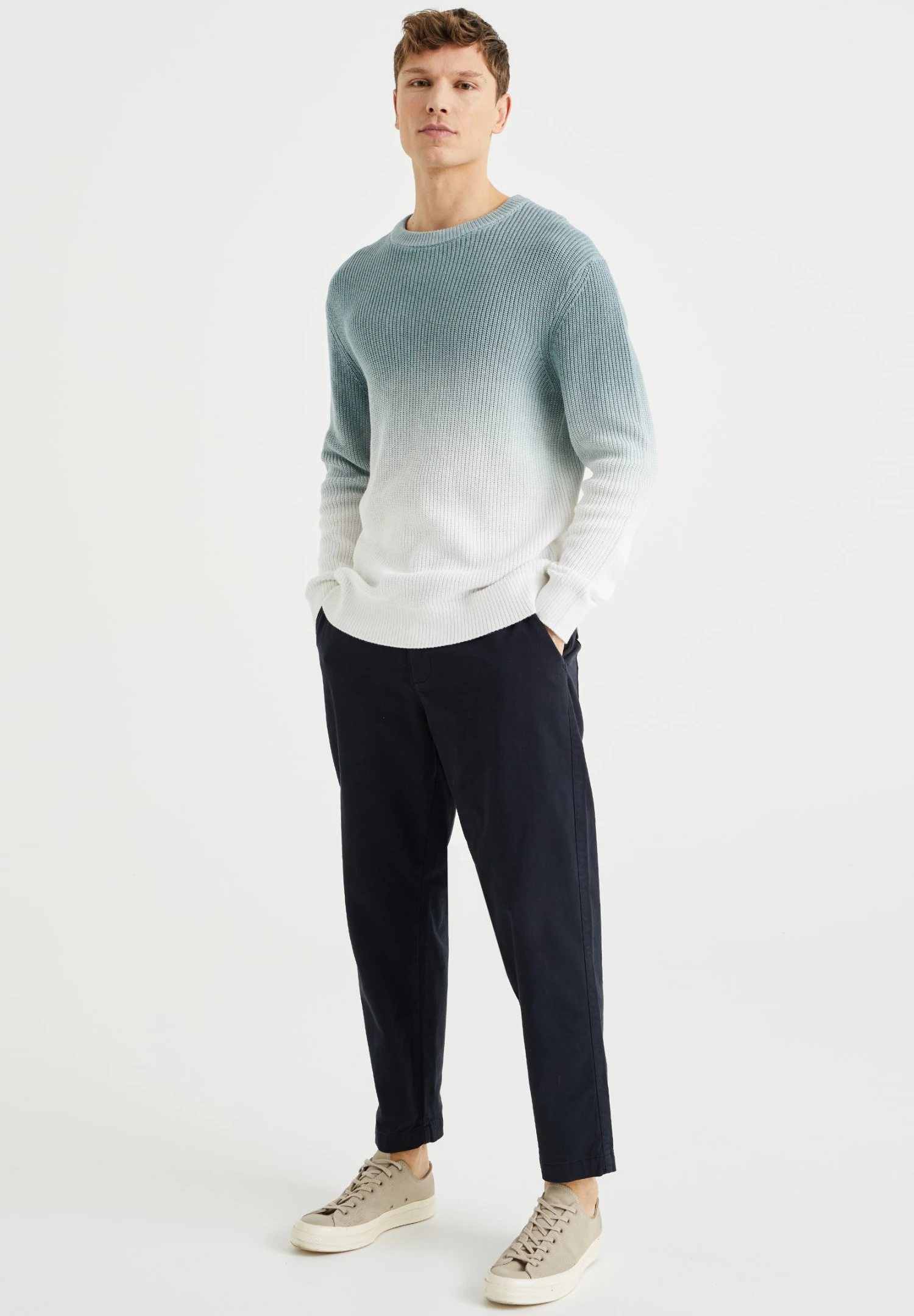 WE FASHION Dip-Dye - Jersey De Punto - White - Imagen 2