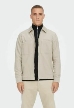 Only & Sons Zip-Up - Chaqueta Fina - Silver Lining