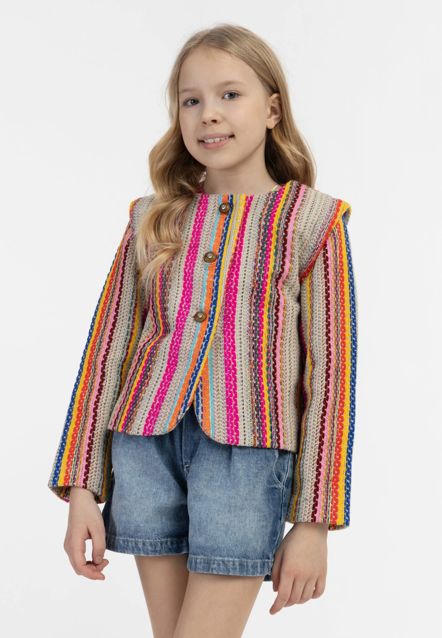 IZIA Ethno - Chaqueta De Punto - Mehrfarbige/Pinke Streifen - Imagen 2