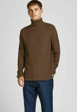 Jack & Jones Jprblucarlos Knit Roll Neck Ln - Jersey De Punto - Potting Soil