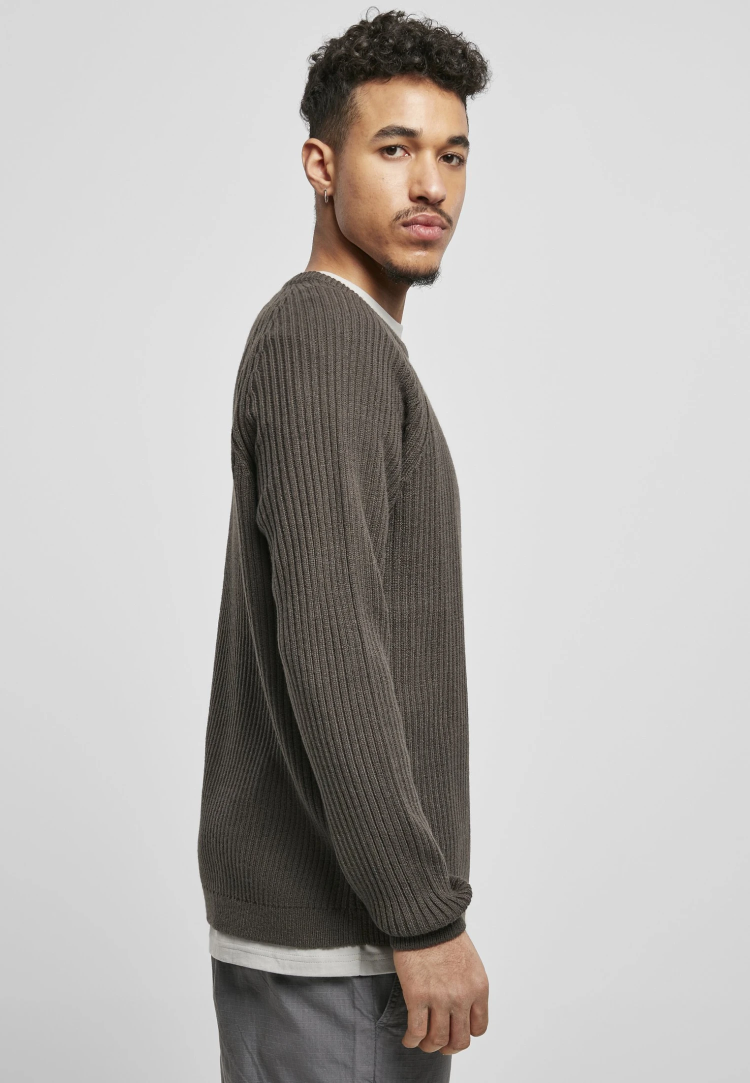 URBAN CLASSICS Ribbed Raglan Sweater - Jersey De Punto - Blackbird - Imagen 4