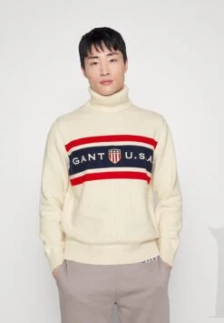 Gant Banner Shield Rollneck - Jersey De Punto - Vintage Cream
