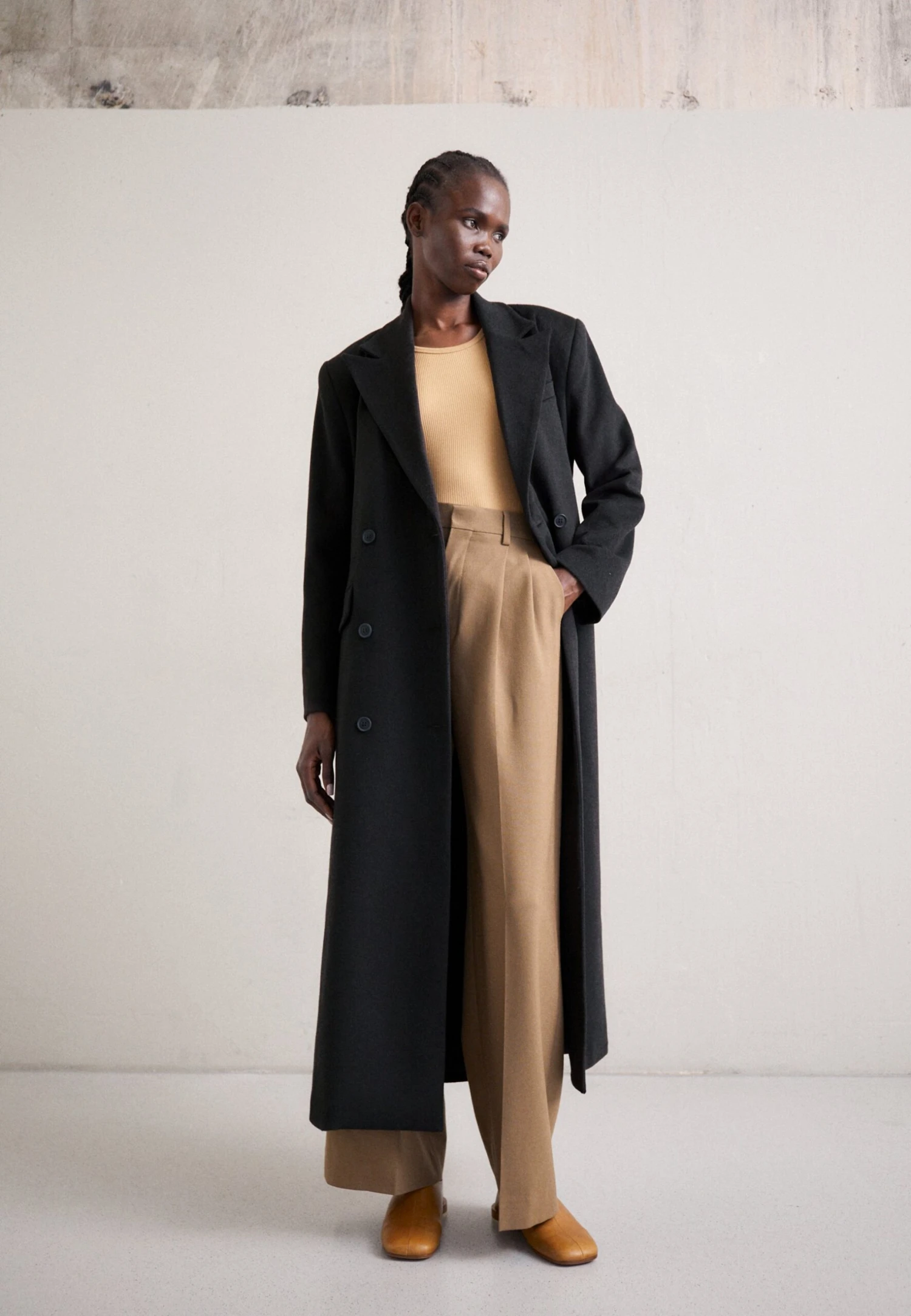 Materiel Maxi Coat Slits - Abrigo Clásico - Deep Brown - Imagen 2