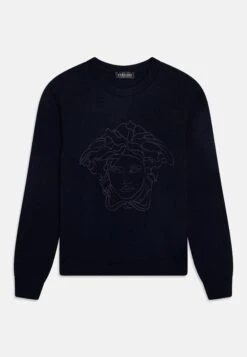 Versace Serie Ricamo Medusa Unisex - Jersey De Punto - Navy
