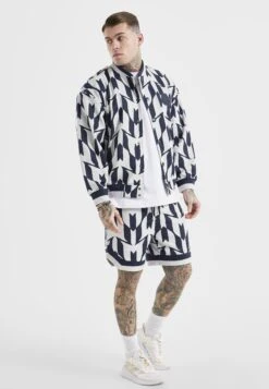 SikSilk Monogram- Chaquetas Bomber - Navy /Ecru