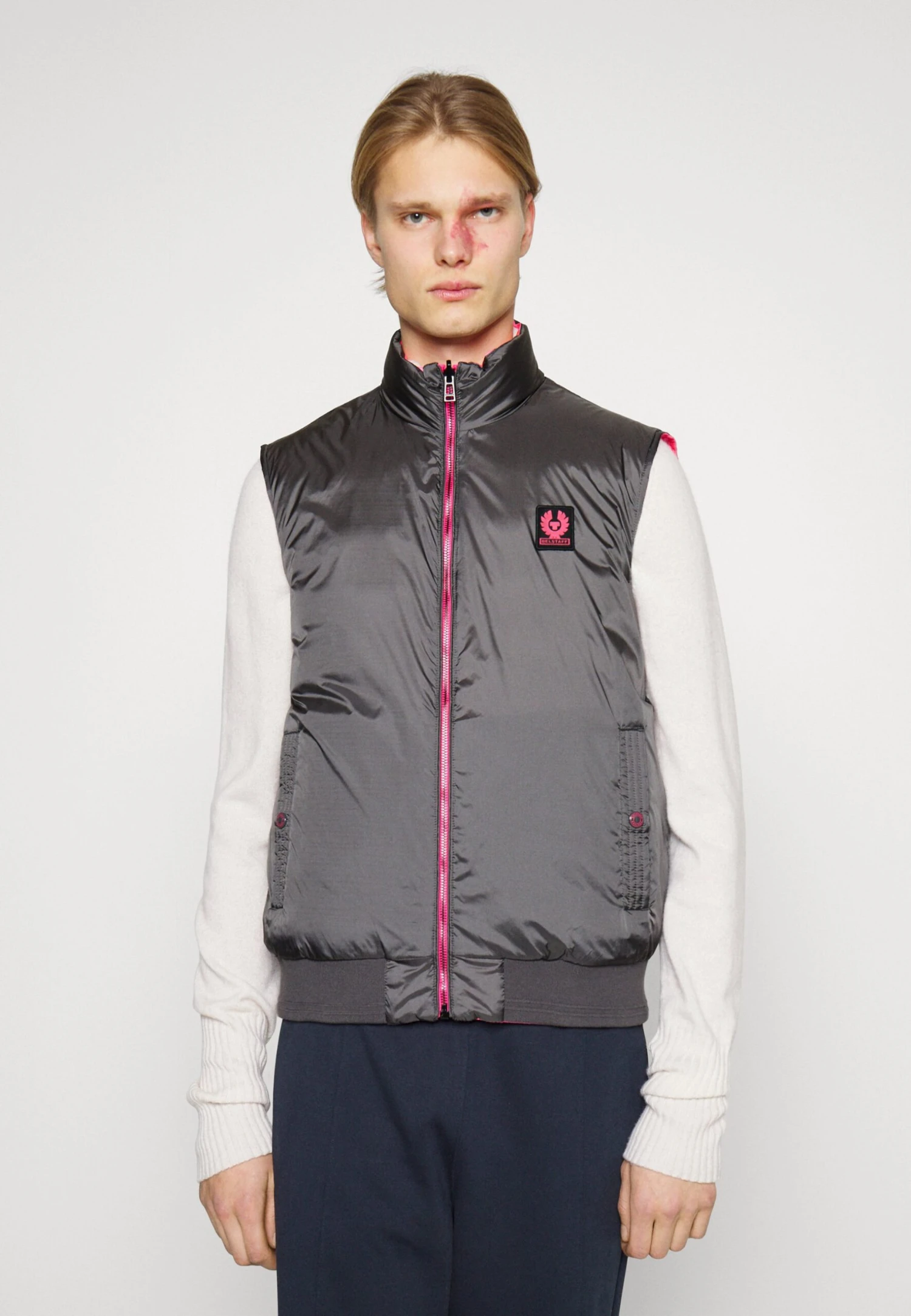 BELSTAFF Reversible Flash Circuit Gilet - Chaleco - Granite Grey/Neon Pink