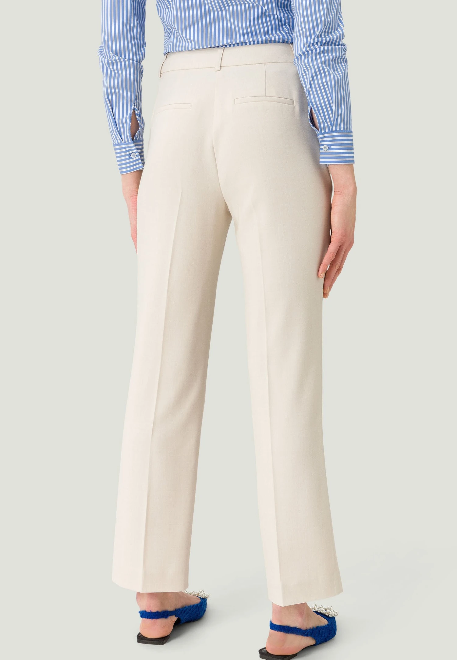 Zero Mit Ajour Details - Pantalones - Light Beige Melange - Imagen 3