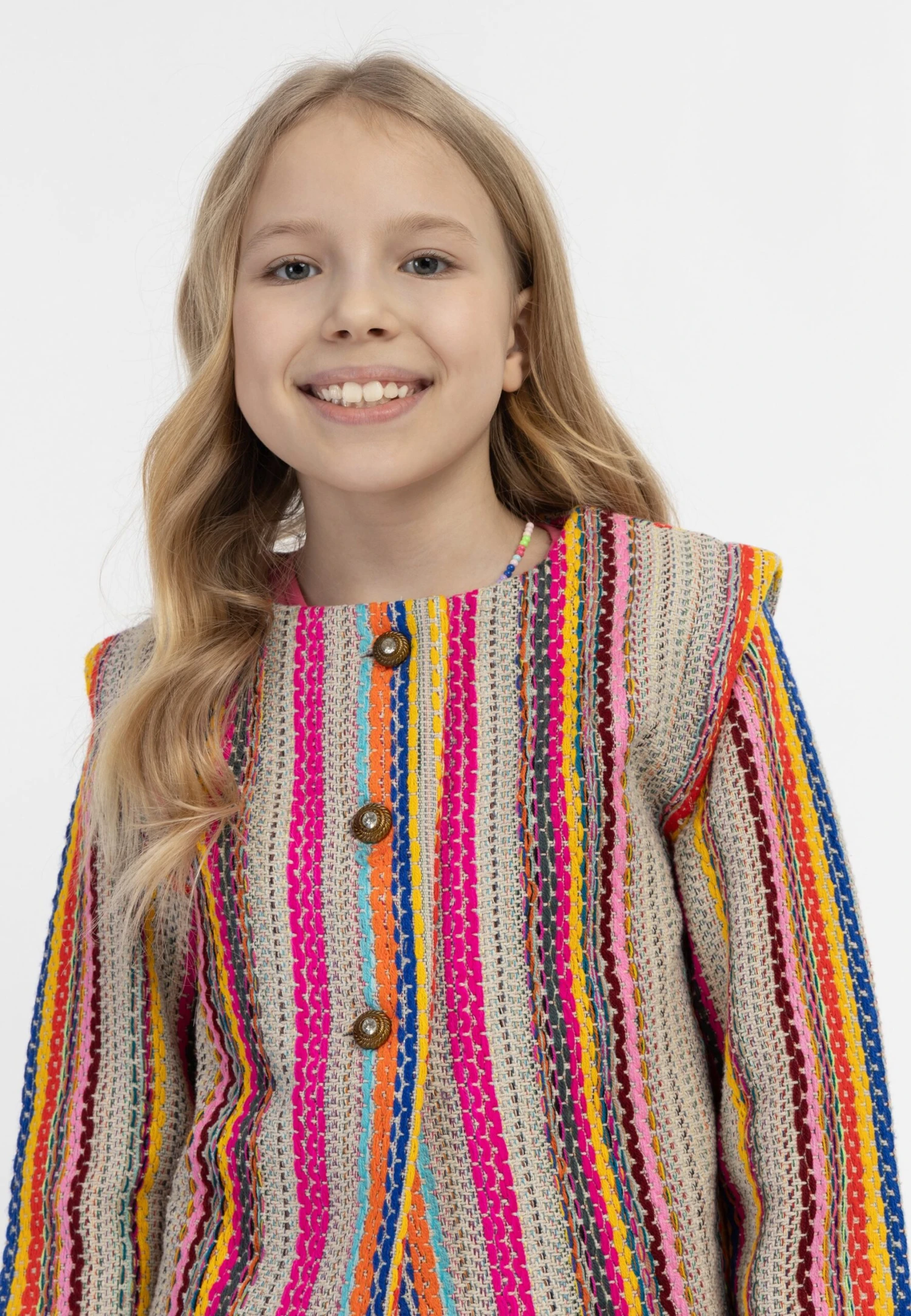 IZIA Ethno - Chaqueta De Punto - Mehrfarbige/Pinke Streifen - Imagen 4