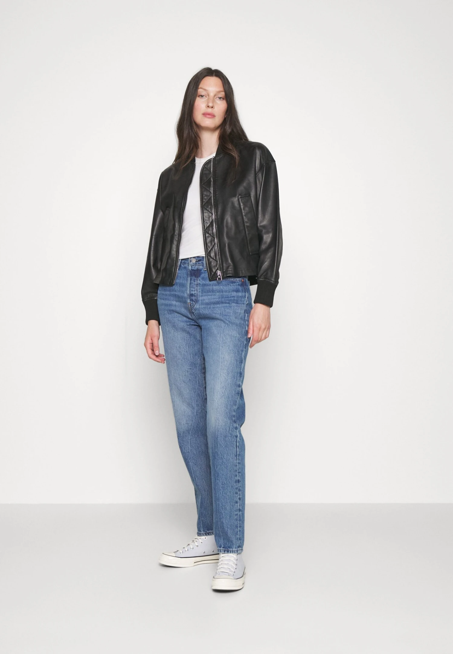 Marc O'Polo Jacket Collar And Cuffs Pockets - Chaqueta De Cuero - Black - Imagen 5