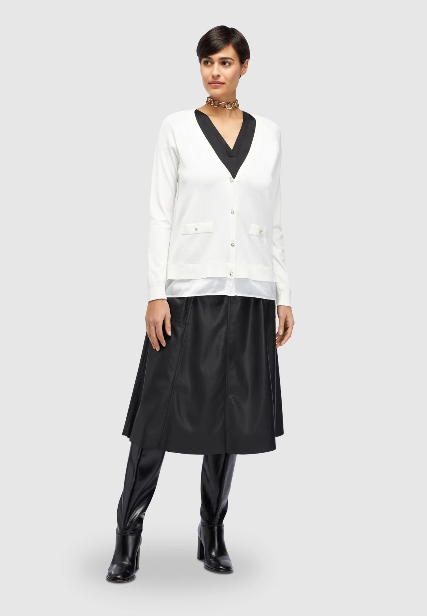 Mit Einsatz - Chaqueta De Punto - Bianco