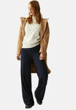 Marks & Spencer Wide Leg Trousers With Stretch - Pantalones - Dark Navy