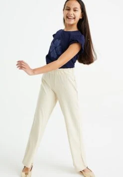 WE FASHION Wide Broek - Pantalones - Beige