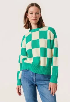 Soaked In Luxury Slcabba Ls - Jersey De Punto - Sea Green And White Large Chec