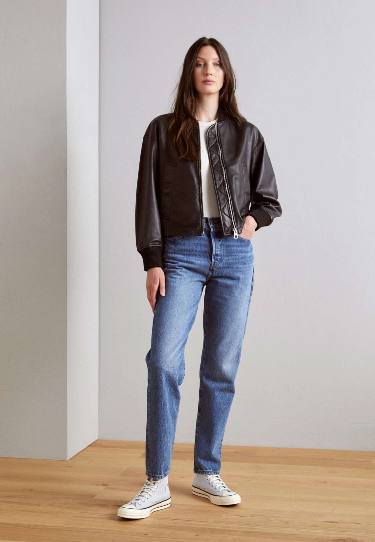 Marc O'Polo Jacket Collar And Cuffs Pockets - Chaqueta De Cuero - Black - Imagen 2