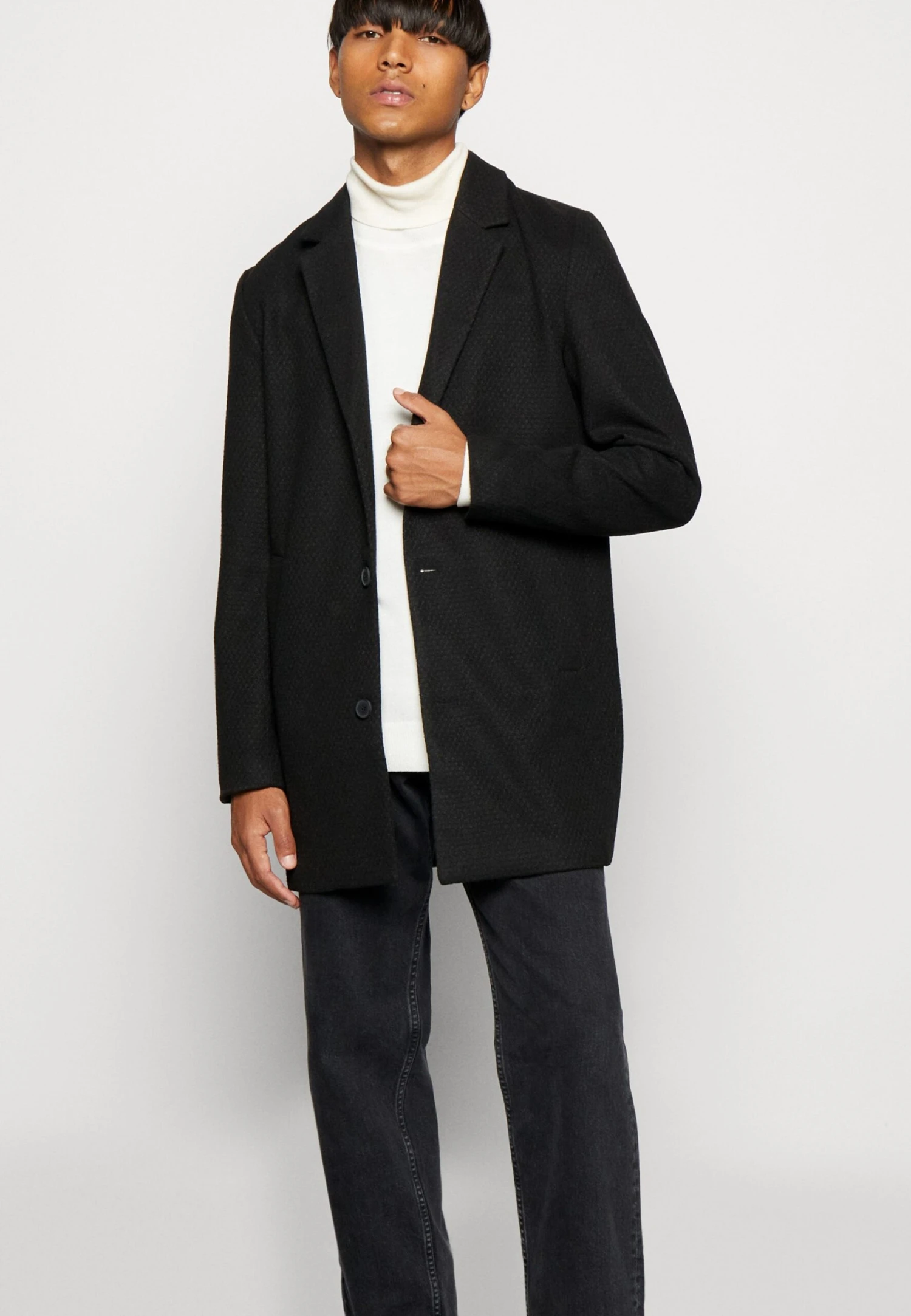 Jack & Jones Jjtoby Coat - Abrigo Corto - Black - Imagen 4
