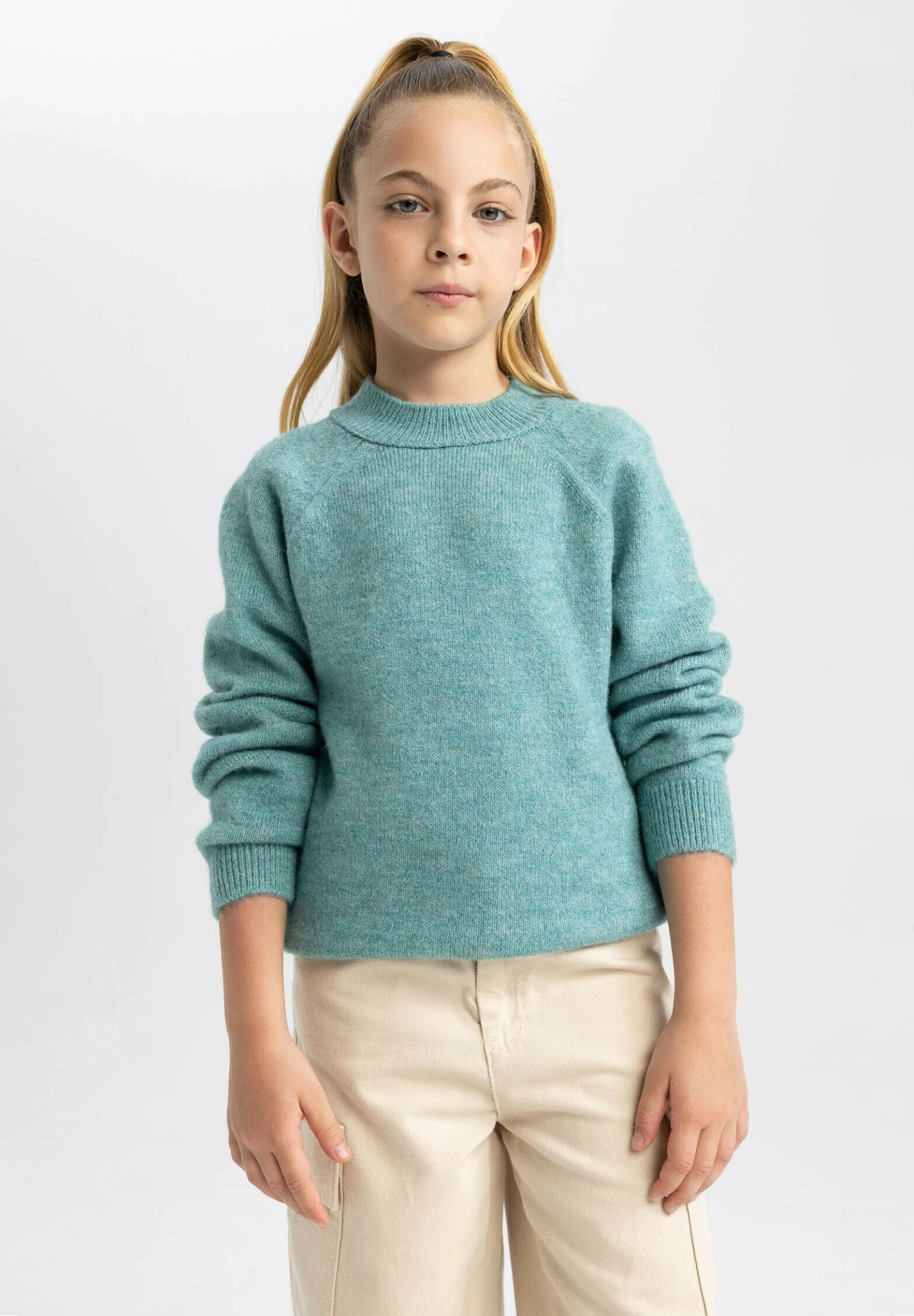 DeFacto Jersey De Punto - Green - Imagen 2