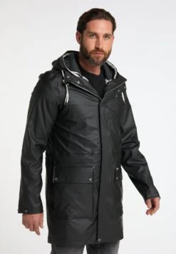 Schmuddelwedda 3-In-1 Regenmantel Acalmar - Sudadera Con Cremallera - Schwarz Dunkelgrau Melange