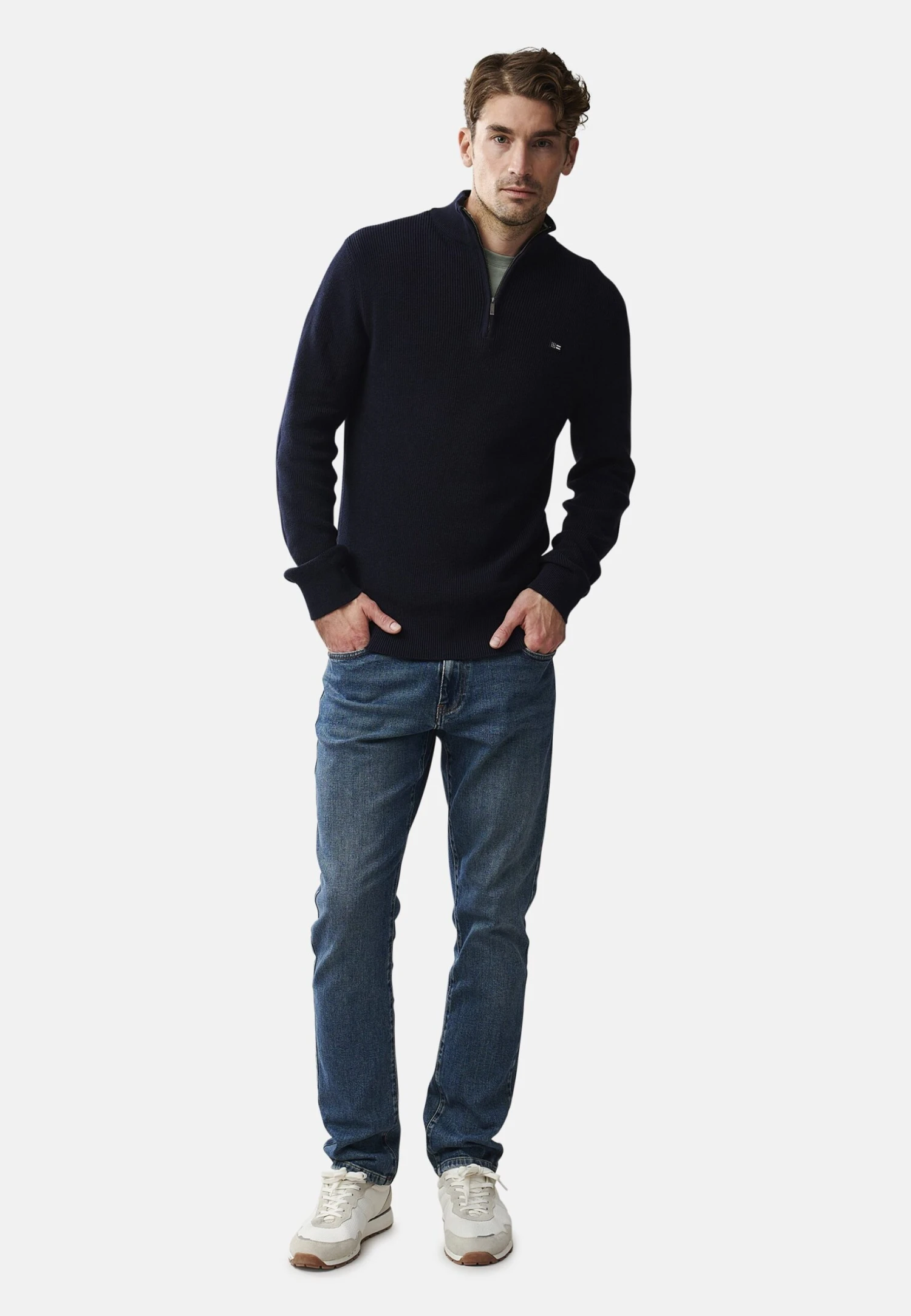 Lexington Clay Half Zip - Jersey De Punto - Dark Blue - Imagen 2