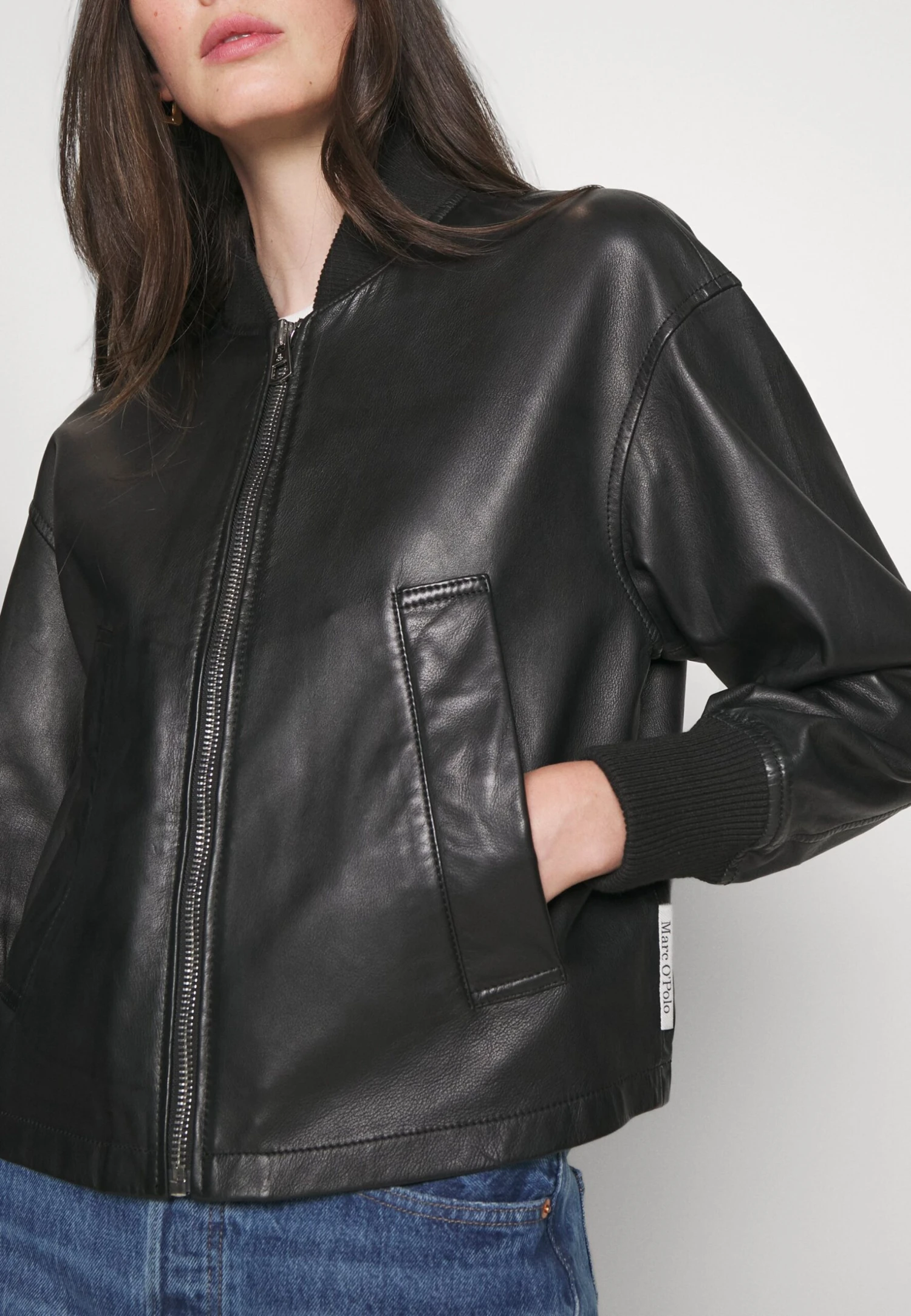 Marc O'Polo Jacket Collar And Cuffs Pockets - Chaqueta De Cuero - Black - Imagen 8