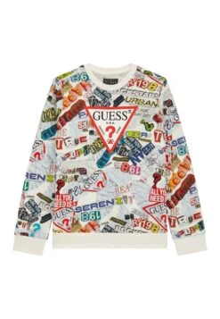 Guess Allover-Print - Sudadera - Mehrfarbig Weiß