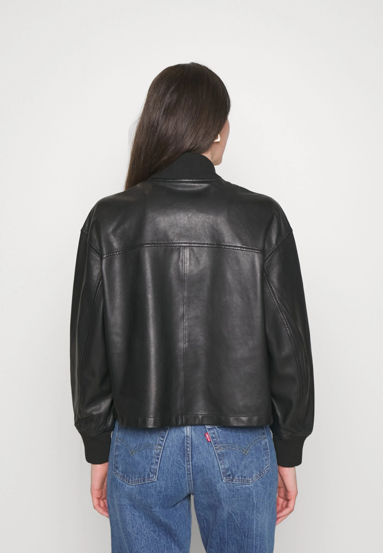 Marc O'Polo Jacket Collar And Cuffs Pockets - Chaqueta De Cuero - Black - Imagen 4