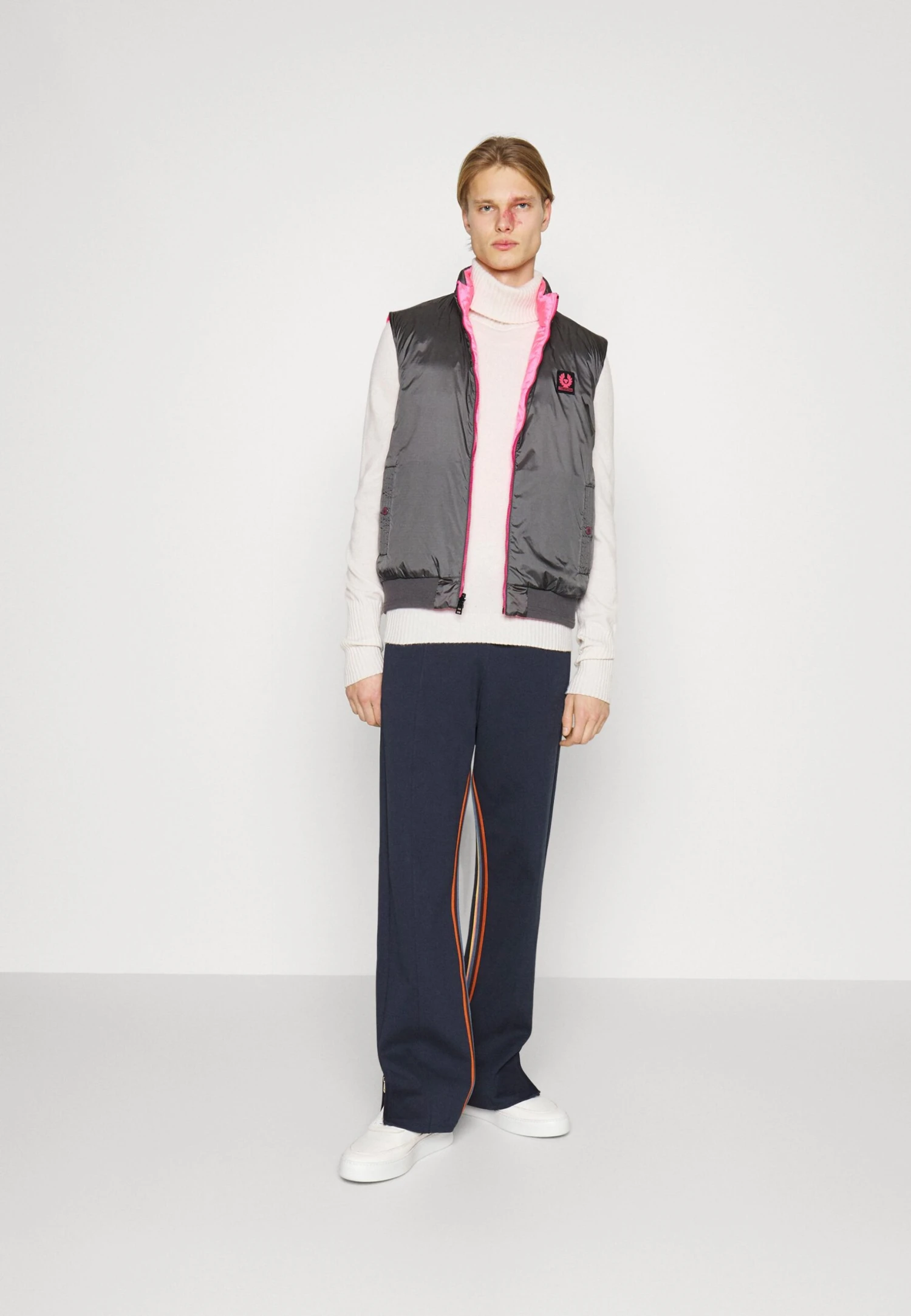 BELSTAFF Reversible Flash Circuit Gilet - Chaleco - Granite Grey/Neon Pink - Imagen 2