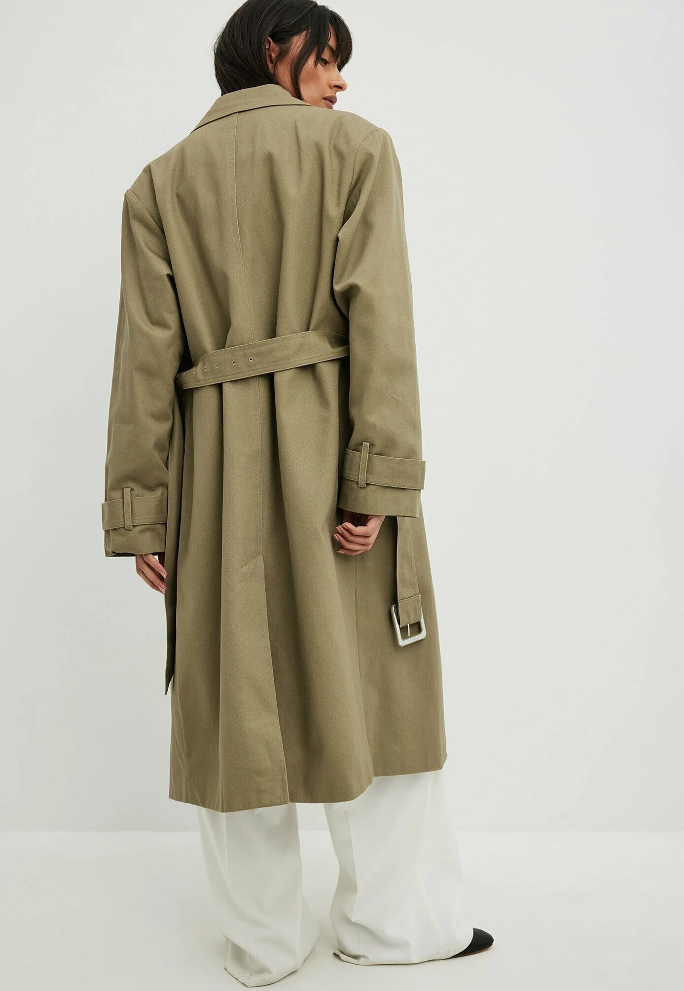 NA-KD Aus Schwerer - Gabardina - Khaki - Imagen 2