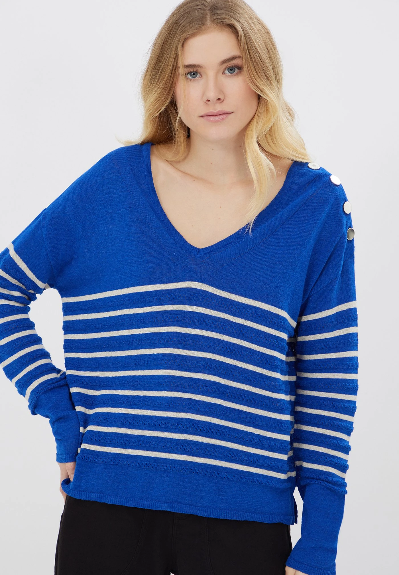 ONE STEP Tissia - Jersey De Punto - Blue White