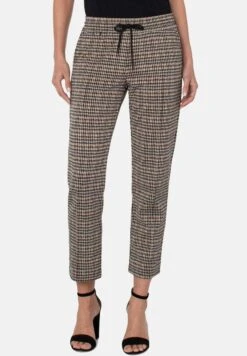 Pull On Ankle With Pin Tucks - Pantalones - Tan Black Abstract