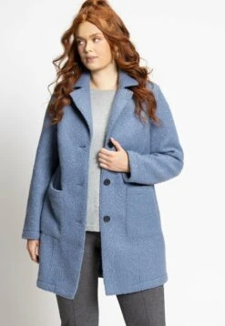 Ulla Popken Curly - Abrigo Corto - Teal Blue