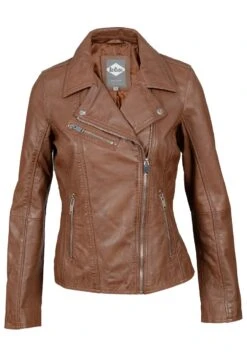 Lee Cooper Bonnie - Chaqueta De Cuero - Cognac