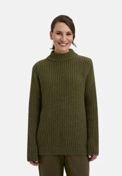 With Wide Turtleneck - Jersey De Punto - Khaki